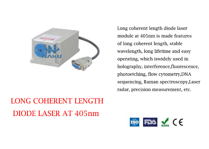  405nm Long Coherent Length Diode Laser Module 1~50mW